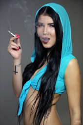 Smoking asian hottie